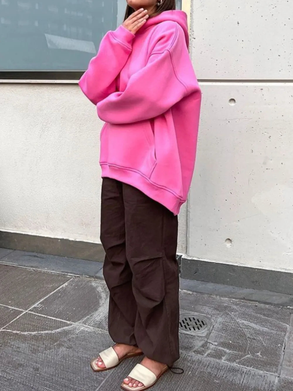 Pocketed Dropped Shoulder Long Sleeve Hoodie - V.I.P Digital Presence