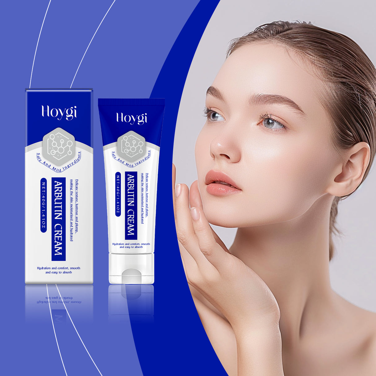 Crema hidratante de arbutina para el cuidado facial. Hidrata suavemente y nutre la piel para dejarla suave y radiante.