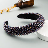 New Baroque Headband Feminine Color Hand-Stitched Glass Bead Headband Thin Sponge Headband - V.I.P Digital Presence