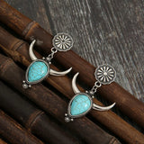 Artificial Turquoise Alloy Cow Head Earrings - V.I.P Digital Presence