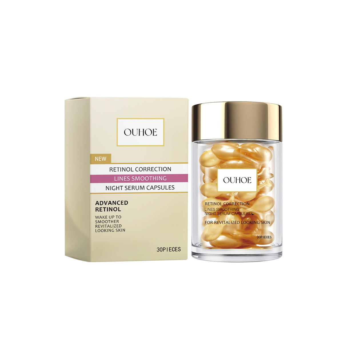 Suero antiarrugas con retinol: reduce las arrugas y líneas de expresión faciales con una esencia antiedad hidratante y reafirmante.