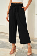 Drawstring Paperbag Waist Wide Leg Pants - V.I.P Digital Presence