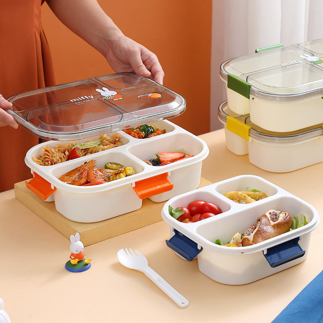 Fashion cartoon cute four-grid microwaveable lunch box bento box lunch box - V.I.P Digital Presence