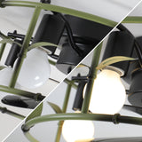 Flush Mount Ceiling Fans with Lights and Remote Control green Caged Low Profile Ceiling Fan Modern Metal Ceiling fanfor - V.I.P Digital Presence