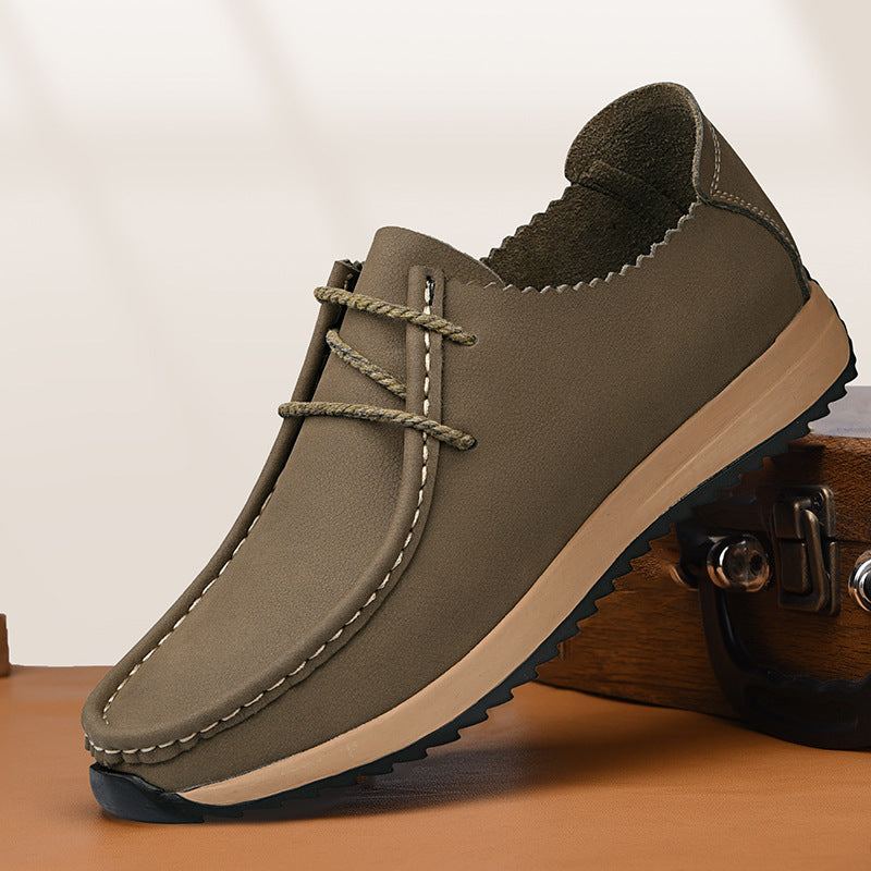 Casual breathable lace up lazy shoes retro leather shoes for men - V.I.P Digital Presence