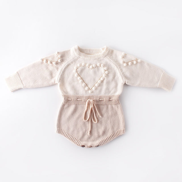 Baby handmade love sweater, knitted sweater, long sleeved jumpsuit, bag, buttocks, sweatshirt, crawling suit - V.I.P Digital Presence