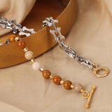 Titanium Steel Egg Yolk Stone Necklace - V.I.P Digital Presence