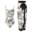 New one-piece swimsuit women's tight fitting slimming retro strap sunscreen long skirt two-piece set - V.I.P Digital Presence