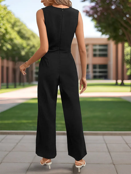 Sleeveless Jumpsuit with Pockets - V.I.P Digital Presence