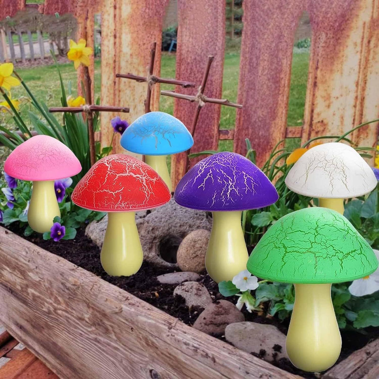Solar mushroom light lawn LED ground plug light string outdoor waterproof one to eight plant decorative light - V.I.P Digital Presence