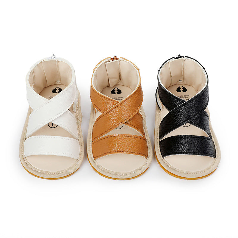 Baby Boy Summer Sandals Rubber Sole Breathable Toddler Shoes 0-3-6-9-12 Months Shoes