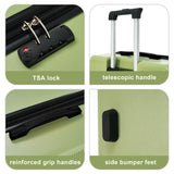 Contrast Color Hardshell Luggage 24inch Expandable Spinner Suitcase with TSA Lock Lightweight Green + ABS