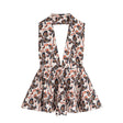 Elegant Strapless Top with Floral Print and Wide-Leg Pants Set - V.I.P Digital Presence