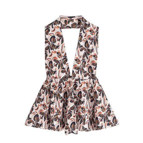 Elegant Strapless Top with Floral Print and Wide-Leg Pants Set - V.I.P Digital Presence