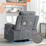 270 degree rotating electric recliner speaker with LED light, USB+C charging port, extendable foot pedal, adjustable backrest - V.I.P Digital Presence