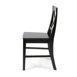 Roshan Farmhouse Acacia Wood Dining Chairs, Black (Set of 2) - V.I.P Digital Presence