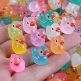 Resin luminous cartoon three-dimensional cute cartoon duck DIY car ornament keychain micro landscape hair clip decoration - V.I.P Digital Presence