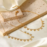 Fashionable and versatile titanium steel necklace white zircon stainless steel necklace for women - V.I.P Digital Presence