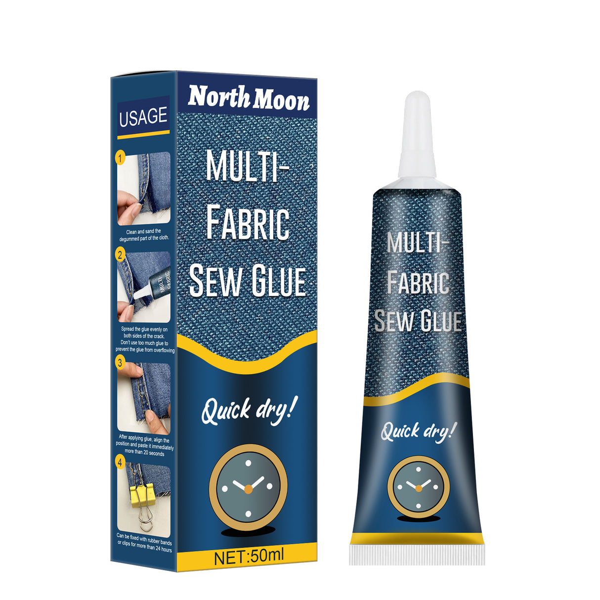 North Moon Fabric Sewing Glue Special Glue For Clothes Printing Pants Insoles Jeans Hole Fabric Glue - V.I.P Digital Presence