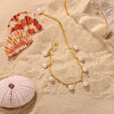 Pearl 18K Gold-Plated Charm Anklet - V.I.P Digital Presence
