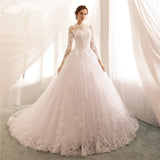 Vestido de Noiva Long Sleeves Wedding Dresses Lace A Line Wedding Gowns Sexy Sheer New Arrival Bride Dress Robe De Mariee - V.I.P Digital Presence