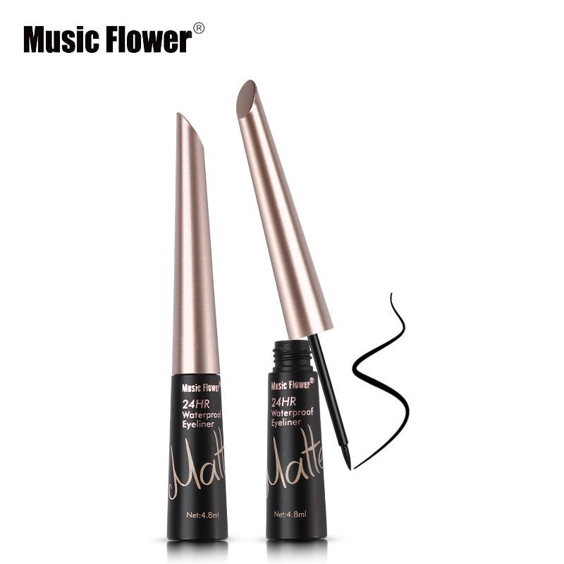 Music Flower Brand Waterproof Liqiud Eyeliner Pencil 24H Long-lasting Matte Eye Liner Delineador Black Eyelid Quick-Dry Makeup - V.I.P Digital Presence