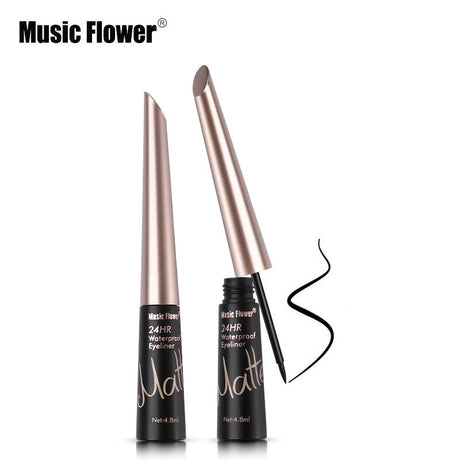 Music Flower Brand Waterproof Liqiud Eyeliner Pencil 24H Long-lasting Matte Eye Liner Delineador Black Eyelid Quick-Dry Makeup - V.I.P Digital Presence
