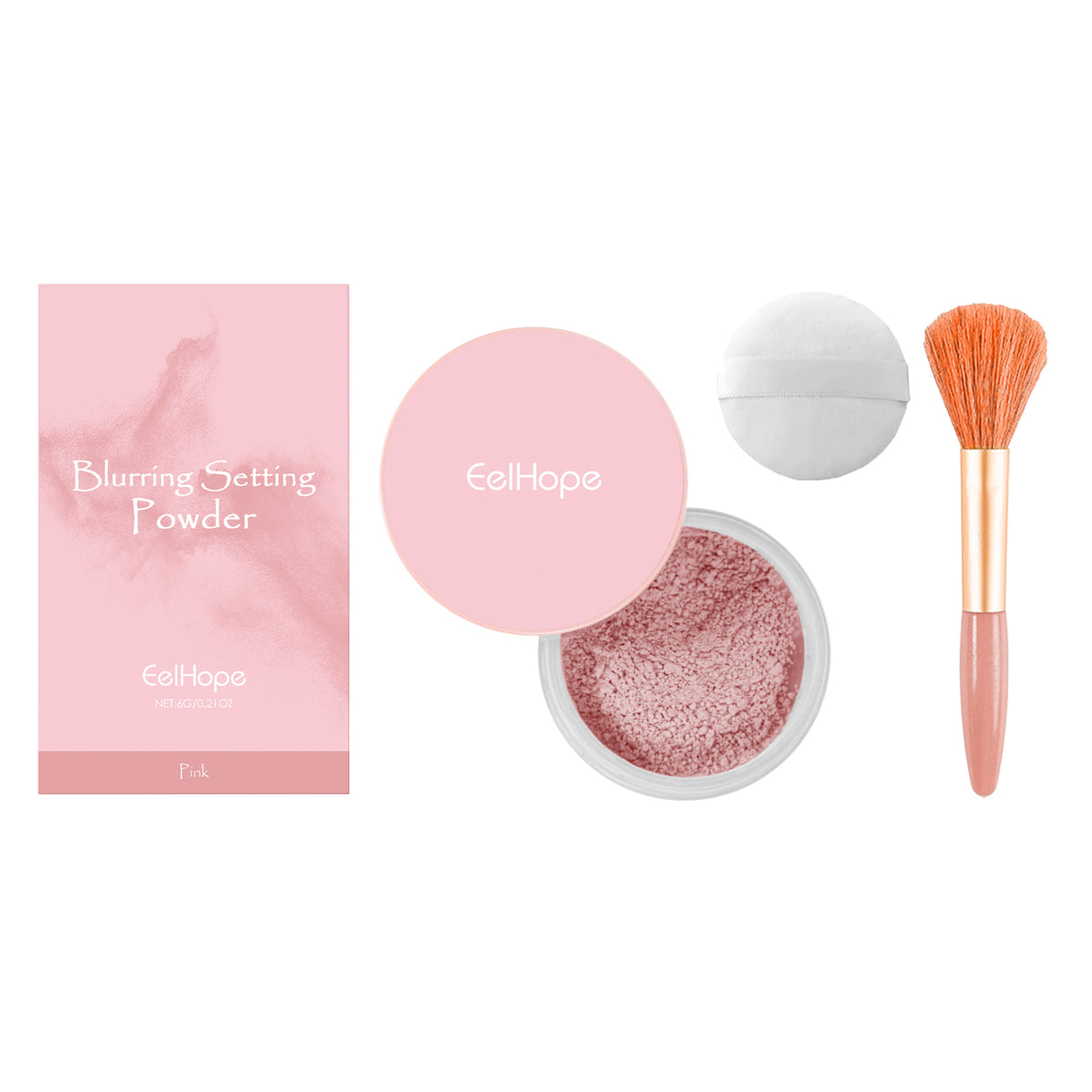 Setting powder with brush， Natural Makeup Light, Delicate Breathable Fit Dry And Wet Dual Use Powder Lasting Makeup - V.I.P Digital Presence
