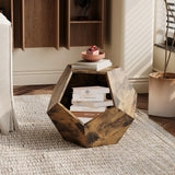 25.98'' Shaped Modern Pet Furniture Cat Kennel Side Table MDF Multi-Purpose Furniture Antique Wood Color - V.I.P Digital Presence