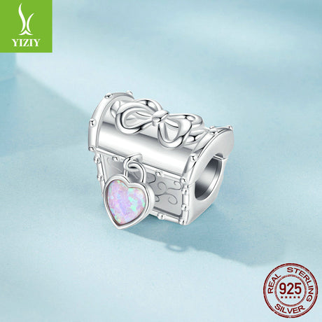 Silver Charm Original Retro Bow Treasure Box DIY Beaded Love Auspicious Treasure s925 Pure Silver Can Open Beads - V.I.P Digital Presence