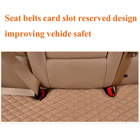 Flax Car Seat Cover Four Seasons Front Rear Linen Fabric Cushion Breathable Protector Mat Pad Auto accessories Universal Size - V.I.P Digital Presence