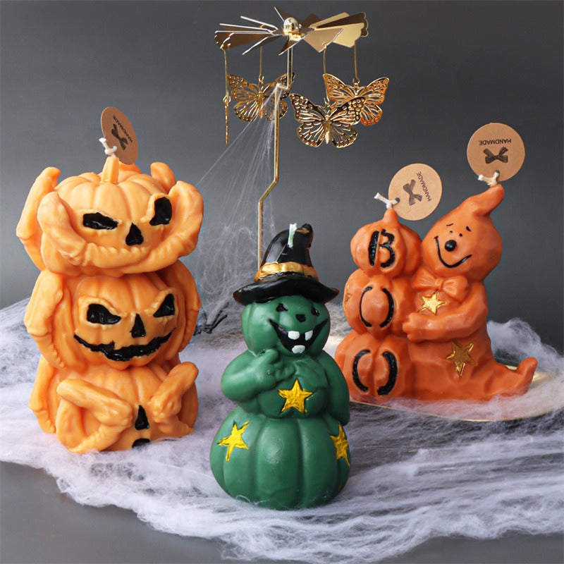 New Halloween Pumpkin Ghost Silicone Candle Mold Frog Owl Fox Pumpkin Animal Scented Plaster Resin - V.I.P Digital Presence