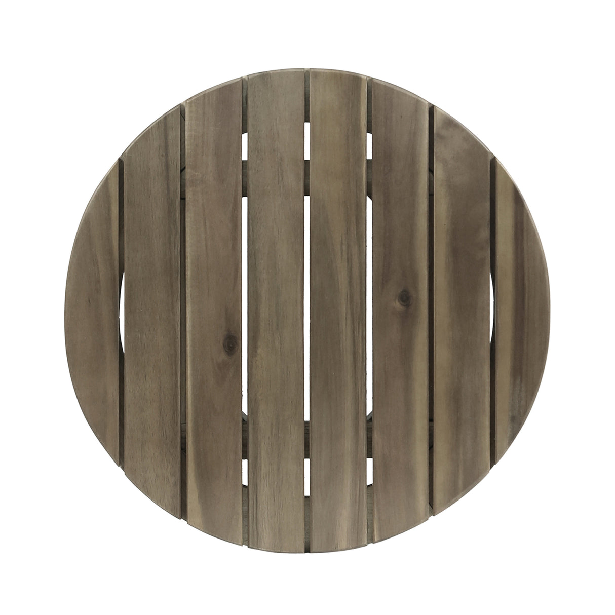 Outdoor 16" Acacia Wood Side Table, Gray Finish - V.I.P Digital Presence