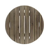 Outdoor 16" Acacia Wood Side Table, Gray Finish - V.I.P Digital Presence