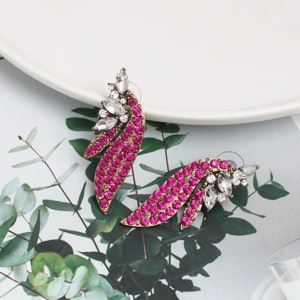 Alloy Glass Stone Stud Earrings - V.I.P Digital Presence