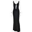 Style Strap Long Dress Women's Sexy Backless Hollow Pleated Dress - V.I.P Digital Presence