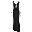 Style Strap Long Dress Women's Sexy Backless Hollow Pleated Dress - V.I.P Digital Presence