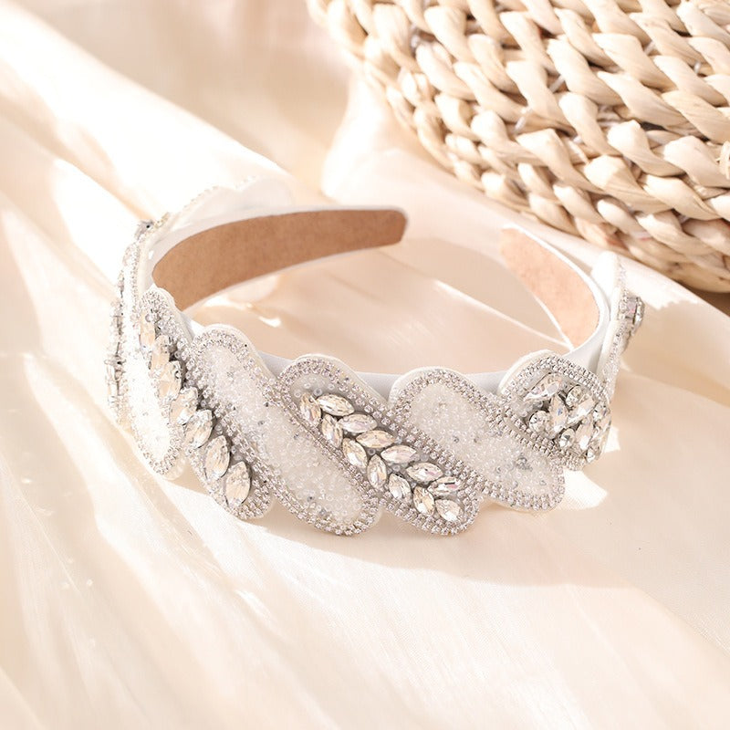 Gorgeous Mizhu Water Diamond Baroque Retro Wide Edge Hair Accessories - V.I.P Digital Presence