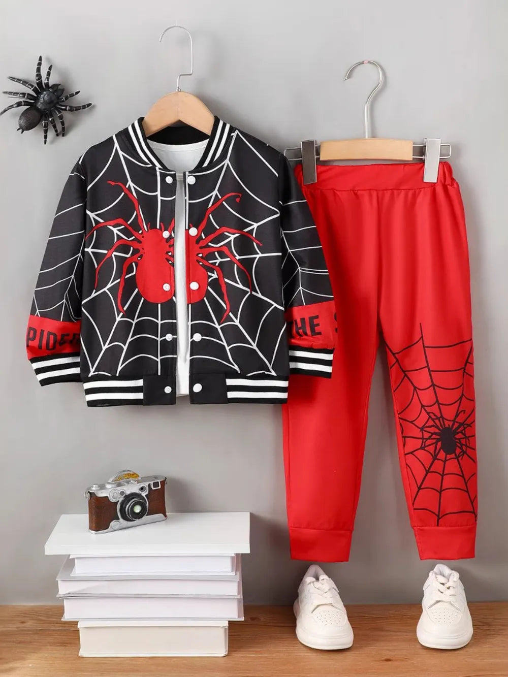 Spider Baseball Collar Top and Pants Set - V.I.P Digital Presence