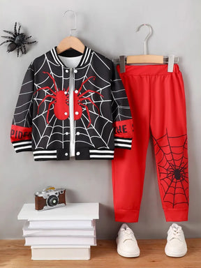 Spider Baseball Collar Top and Pants Set - V.I.P Digital Presence