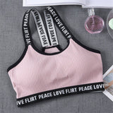 Sport Cropped Top Bra Push Up Running Yoga Bra Cotton Letters Sport Tops For Women Gym Wear Solid Fitness Bra Women Sportswear - V.I.P Digital Presence
