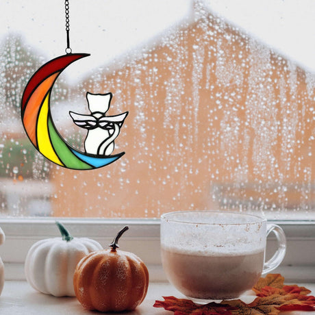 Cat enthusiast commemorative gift cute cat acrylic flat home window wall outdoor decoration pendant - V.I.P Digital Presence