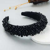 Hair Hoop Baroque Sponge Pearl Hair Accessories Women's Handmade Beaded Multicolor European and American Broad-brimmed Headband - V.I.P Digital Presence