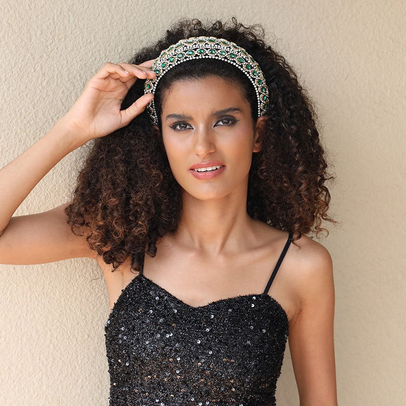Heavy craftsmanship Baroque crystal headband with retro glass inlaid diamond hair accessories - V.I.P Digital Presence