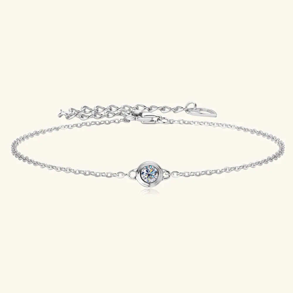 Inlaid Moissanite 925 Sterling Silver Bracelet - V.I.P Digital Presence