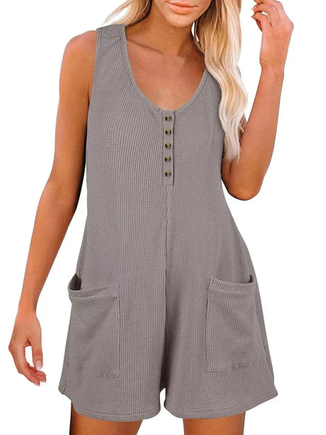 Pocketed Scoop Neck Sleeveless Romper - V.I.P Digital Presence