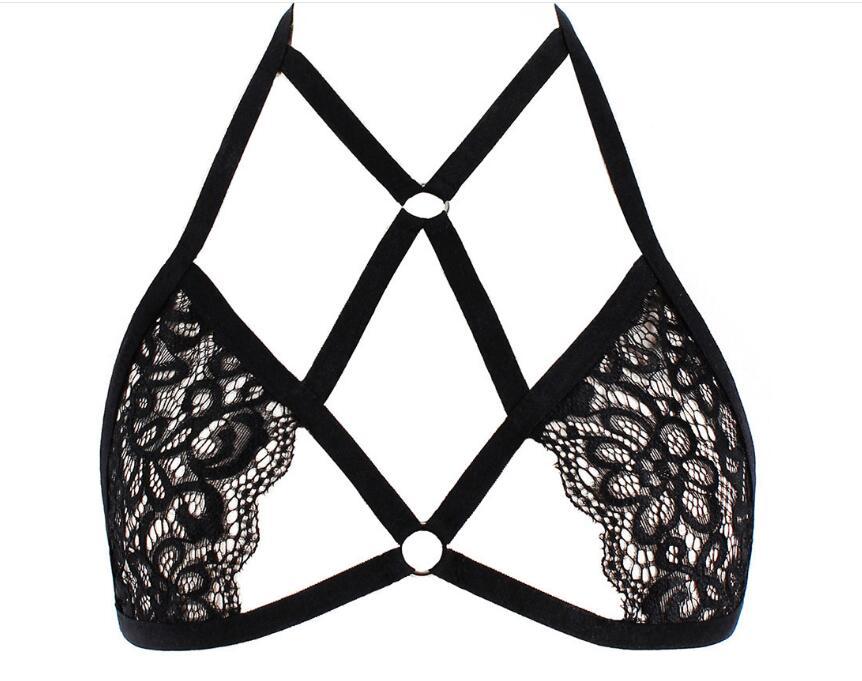 Fashionable European and American sexy lingerie lace strap hanging neck bra - V.I.P Digital Presence