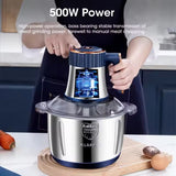 Electric Meat Grinders, 5L Food Processor, Stainless Steel Multifunctional Vegetable Slicer, Kitchen Chopper & Mixer - V.I.P Digital Presence