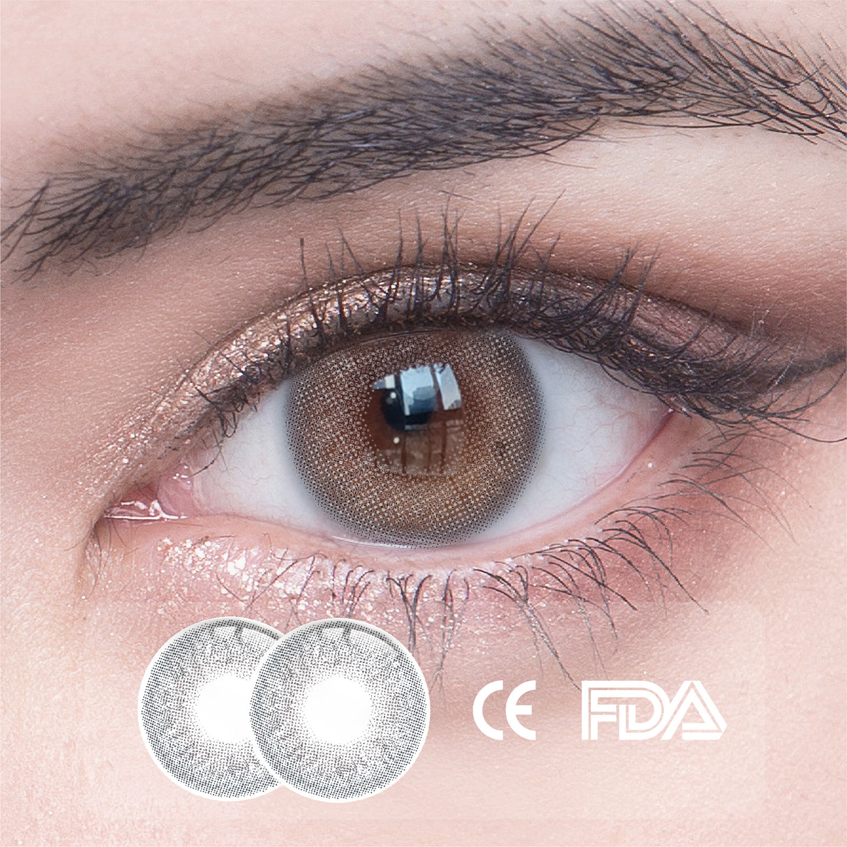 1Pcs FDA Certificate Eyes Beautiful Pupil Colorful Girl Cosplay Contact Lenses GRAY - V.I.P Digital Presence