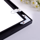 36x24 inch modern black bathroom mirror with aluminum frame decorative wall mirror suitable for living room, bedroom
